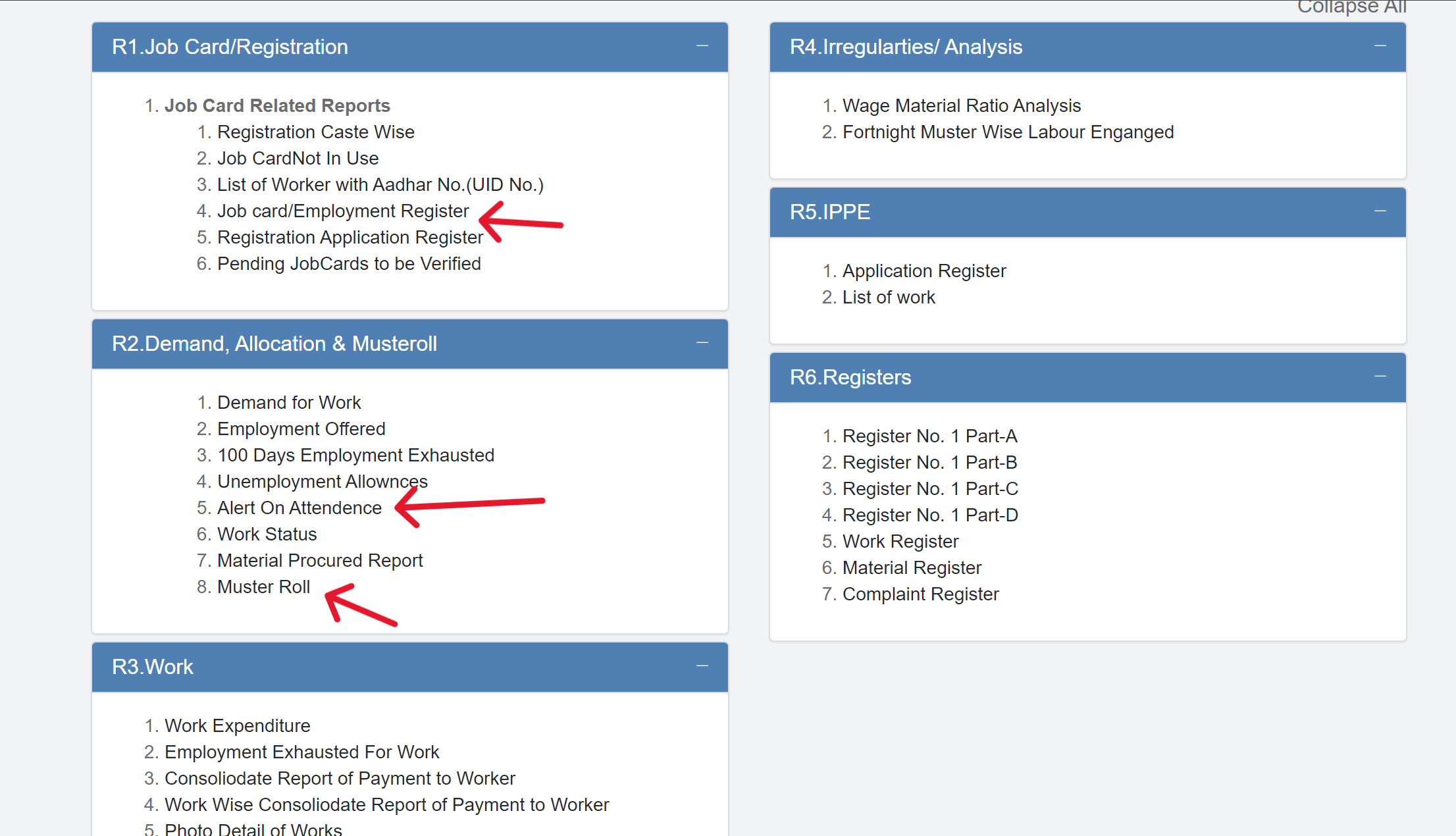 Gram Panchayat report page MGNREGA