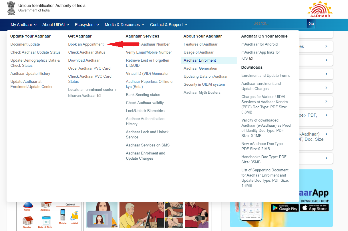 Book Appointment For Aadhaar